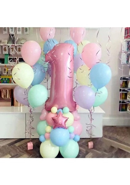 Makaron Renkli 1 Yaş Balon Set