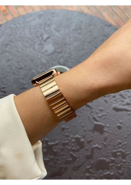Minimal Kare Kadran Çelik Kordon Kadın Kol Saati - Rose Gold