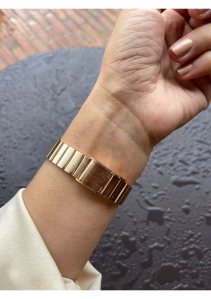 Minimal Kare Kadran Çelik Kordon Kadın Kol Saati - Rose Gold