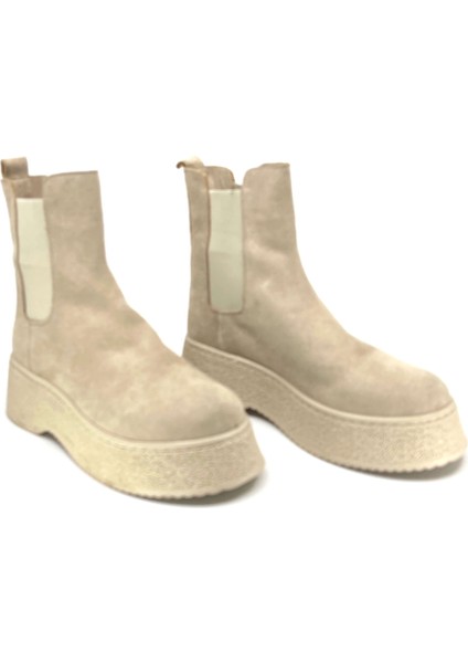 G106 Microfiber Deri Yüksek Taban Chealse Kadın Bot