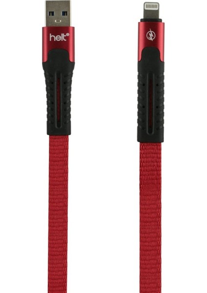 Ipod, Ipad, iPhone Uyumlu Kırmızı Ip Örgülü Kopmaya Kırılmalara Dirençli Hızlı Şarj ve Veri Kablosu