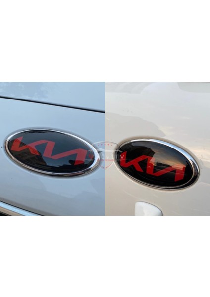 FD Otomotiv Kıa Ceed Yeni Yazılı Logo Ön Arka Siyah Kırmızı 2013 2016