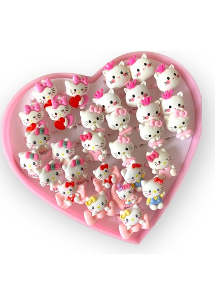 3lü Hello Kitty Çocuk Yüzük Seti 3 Adet