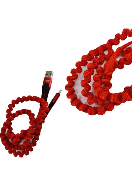 iphone Uyumlu Kırmızı Lightning Sağlam Ip Örgülü Kopmaya Kırılmalara Dirençli Şarj Kablosu modelleri