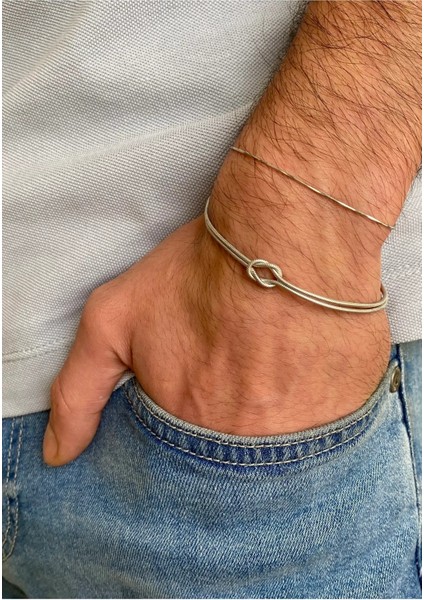 925 Ayar Gümüş Sevgili Çift Düğüm Bileklik Modeli fırsatları