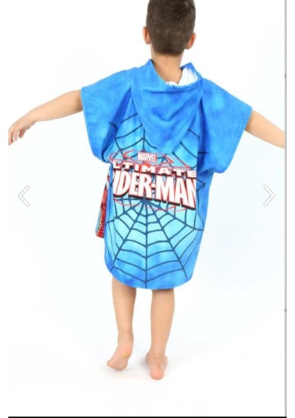 Yeni %100 Pamuklu Çizgi Karakter Desenli Kapüşonlu Panço Bornoz Plaj - Havuz -Banyo Çocuk Havlu fiyatları