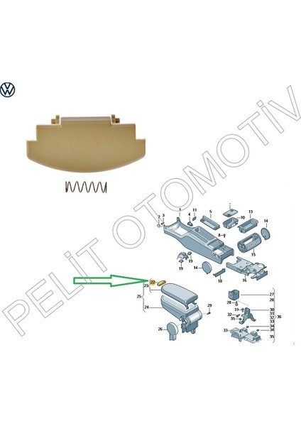 Beetle Kol Dayama Kapağı Açma Mandalı 3B0868445 Bej