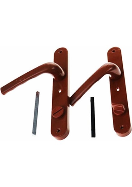 Banyo ve Tuvalet Için Kilitli Pvc Kahve Rengi Kapı Kolu