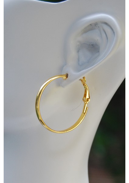 Altın Renk Bombeli Halka Klipsli Küpe 3mm 2.5×2.5