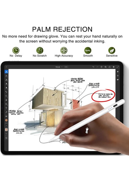 iPad 2023 Yeni Nesil Stylus Kalem Eğim Hassasiyetli Avuç Içi Redli Apple Kalem fiyatları