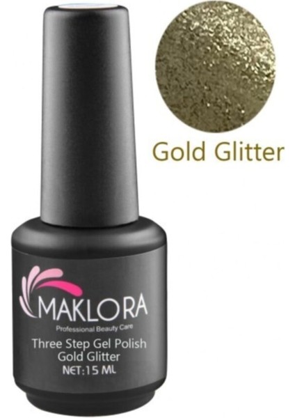 Three Step Gel Polish Kalıcı Oje 15 ml | Gold Glitter