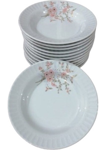 6'Lı Sedef 17 Cm Çukur Tabak Çok Çiçek 1208