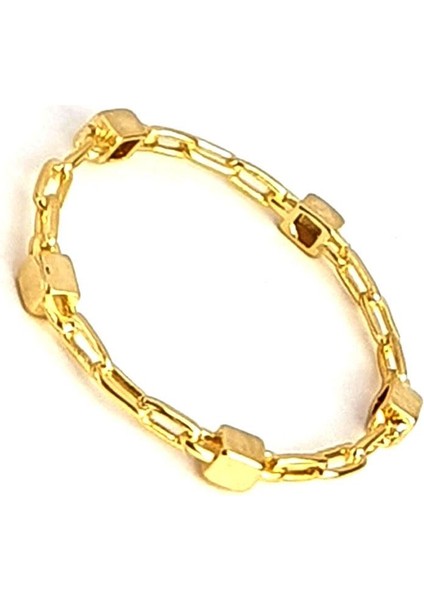 925AYAR Gümüş Üzerine Altın Kaplama Italyan Tasarımı Trend Kübik Yüzük fiyatları