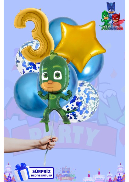 Pijamaskeliler Temalı Lüx Gold Folyo Balon Seti