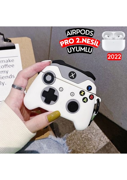 Airpods Pro 2. Nesil Uyumlu Xbox Oyun Konsolu Figürlü Kopçalı Silikon Kulaklık Kılıfı