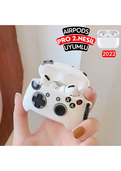 Airpods Pro 2. Nesil Uyumlu Xbox Oyun Konsolu Figürlü Kopçalı Silikon Kulaklık Kılıfı