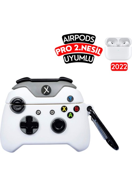 Airpods Pro 2. Nesil Uyumlu Xbox Oyun Konsolu Figürlü Kopçalı Silikon Kulaklık Kılıfı
