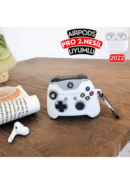 Airpods Pro 2. Nesil Uyumlu Xbox Oyun Konsolu Figürlü Kopçalı Silikon Kulaklık Kılıfı