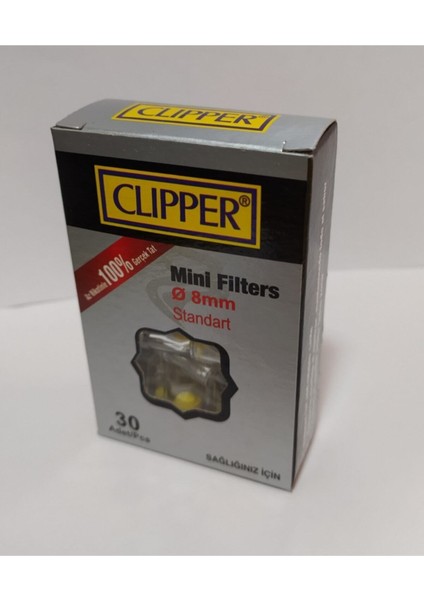 Clıpper Standart Filtre, Ağızlık, - 8 mm 30'lu Paket