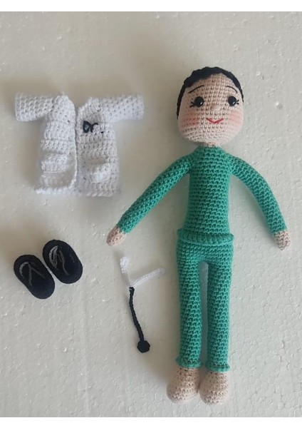 Önlüklü Doktor Bebek Amigurumi Organik Oyuncak fiyatları