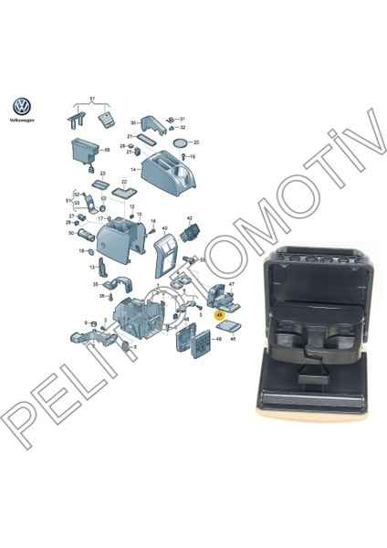 Eos (2006-2011) Arka Bardaklık 1K0862532G Bej fiyatları