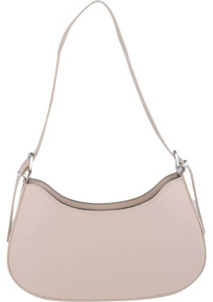 Kadın Orijinal Çapraz Askılı Fermuarlı Ayarlanabilir Askılı Şık El Kol ve Omuz Çantası Bej