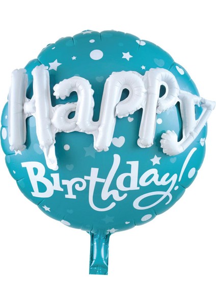 Helyuma Uyumlu 3 Boyutlu Görünümlü Folyo Balon Helyum ile Şişirebilen Happy Birthday Balon 23INÇ