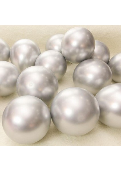 6 Inç Krom Gümüş Lateks Balon 50 Li