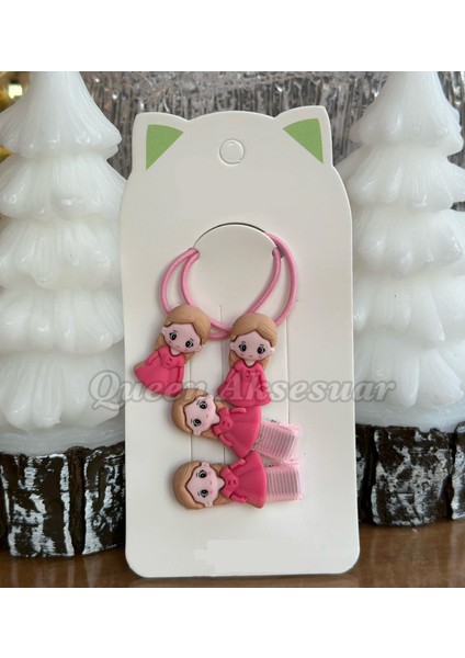 Trend Moda Çocuk Bebek Lastik Pensli Toka Seti 4lü Set Prenses