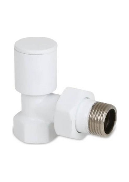 Beyaz Vana 1/2 Normal Metal Silindir Gövdeli Radyatör&havlupan Vanası