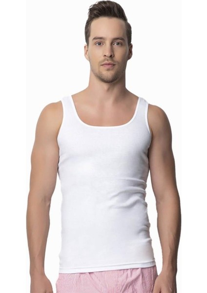 2113 Erkek Kaşkorse Atlet Beyaz - Xxl