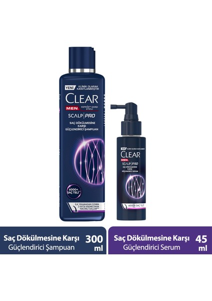 Men Scalp Pro Güçlendirici Şampuan Saç Dökülmesine Kepeğe Karşı Etkili 300 ml + Serum 70 ml