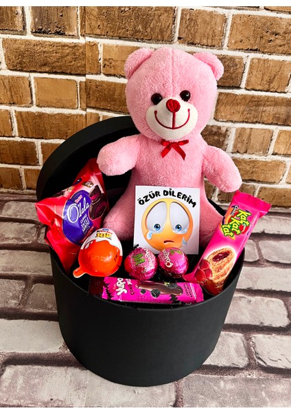 Pembe Temalı Özür Dilerim Hediye Kutusu