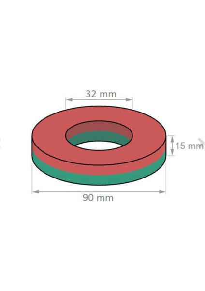 Mıknatıs 90MM x D32MM x 15MM Güçlü Ferrit Kömür Seramik Halka Magnet modelleri