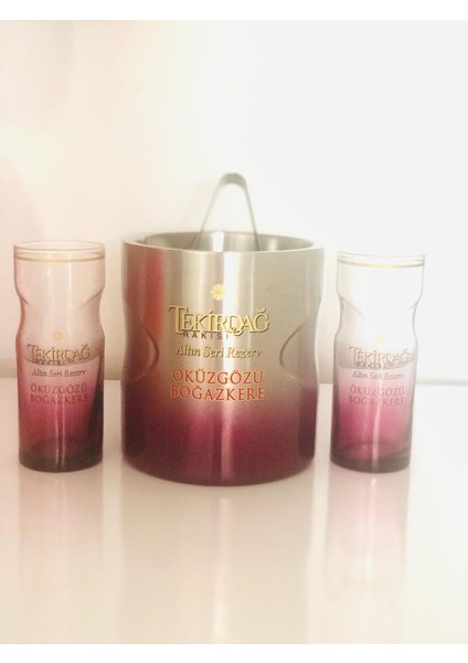 Tekirdağ Öküz Gözü Rakı Bardağı+Tekirdağ Buz Kovası