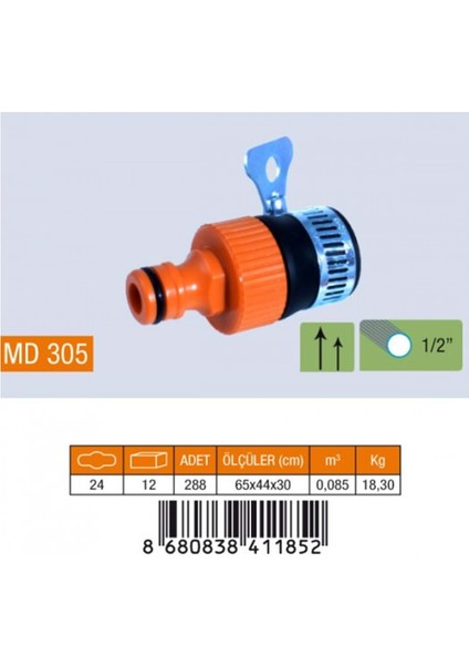 3/4 Musluk Baglantı Adaptörü Kelepçeli MD305