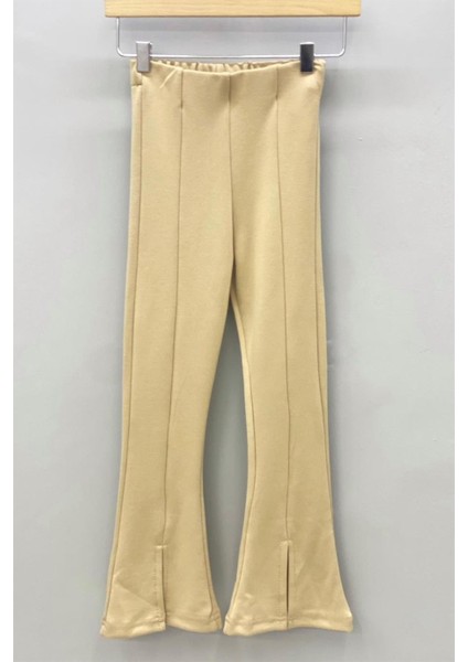 Mojo Kız Çocuk 1-14 Yaş İspanyol Paça Yırtmaçlı Tayt 3490 Taş Rengi