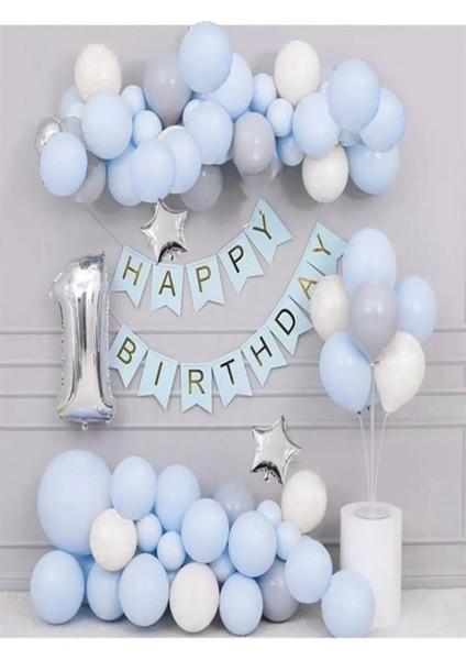 Doğum Günü Seti Mavi Balon Zinciri