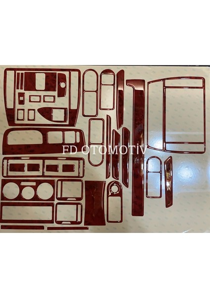 FD Otomotiv Volkswagen Passat B5 , B5.5 / Maun Ahşap Renk Full Set / Torpido Konsol Maun Kaplama