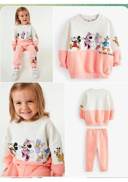 Çocuk Mickey Mouse Baskılı Alt Üst Ikili Takımı