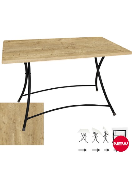 Modern Katlanır Werzalit Tabla Masa (70X120) - Avalone Pine