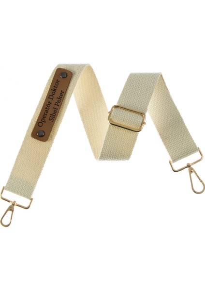 Omuz Çantaları Için Isminize Özel Krem Omuz Askısı 120 Cm, El Yapımı Hediye Kişiselleştirilebilir Askı