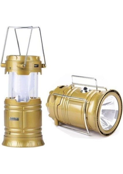 Güneş Enerjili Kamp Çadır Feneri Büyük Boy Kamp Lambası LED Solar Şarjlı USB Girişli LED Işıldak