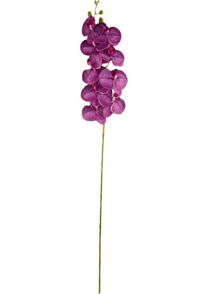 Yapay Çiçek Fuşya Damarlı Islak Orkide Uzun Dal 90 cm Orkide