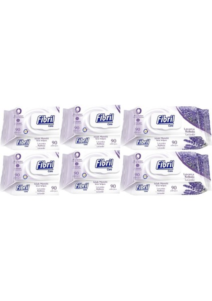 Baby Islak Havlu Mendil 90 Yaprak Lavanta Kapaklı 6 Lı Set 540 Yaprak
