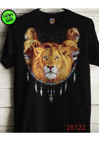 Erkek Aslan Baskılı T-Shirt