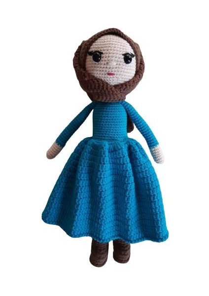 Mavi Şura Bebek Amigurumi Organik Oyuncak