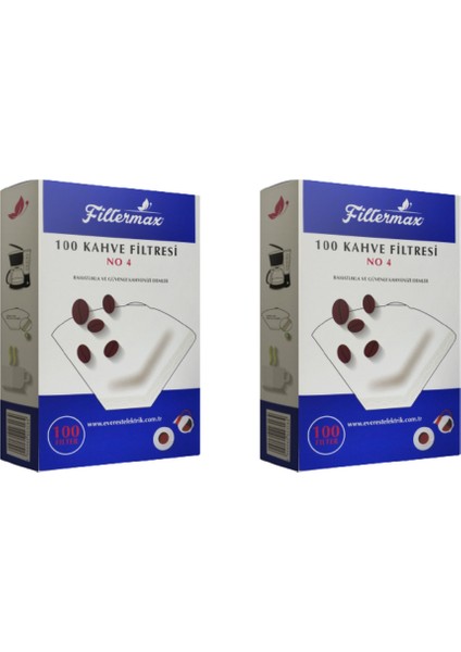 4 Numara Filtre Kahve Kağıdı 2 x 100'lü