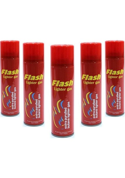Çakmak Gazı 270 Ml. Parlı Kırmızı Kutu 5'li Set