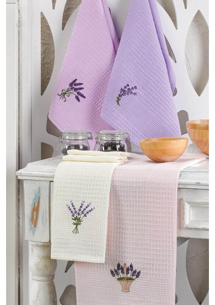 6 Parça Mutfak Kurulama Bezi 30 x 50 cm Lavender Flower